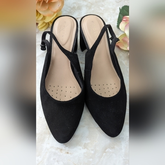 Evolve Easy Spirit Shoes - Easy Spirit Evolve Rita Black Slingback Heel Size 8.5 M